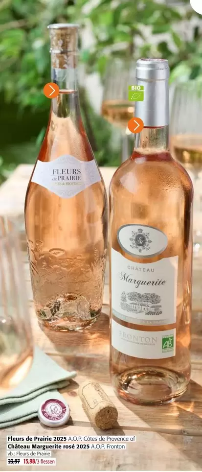 De - Fleurs de Prairie 2022 AOP Côtes de Provence et Château Marguerite rosé 2022 AOP Côtes de Provence