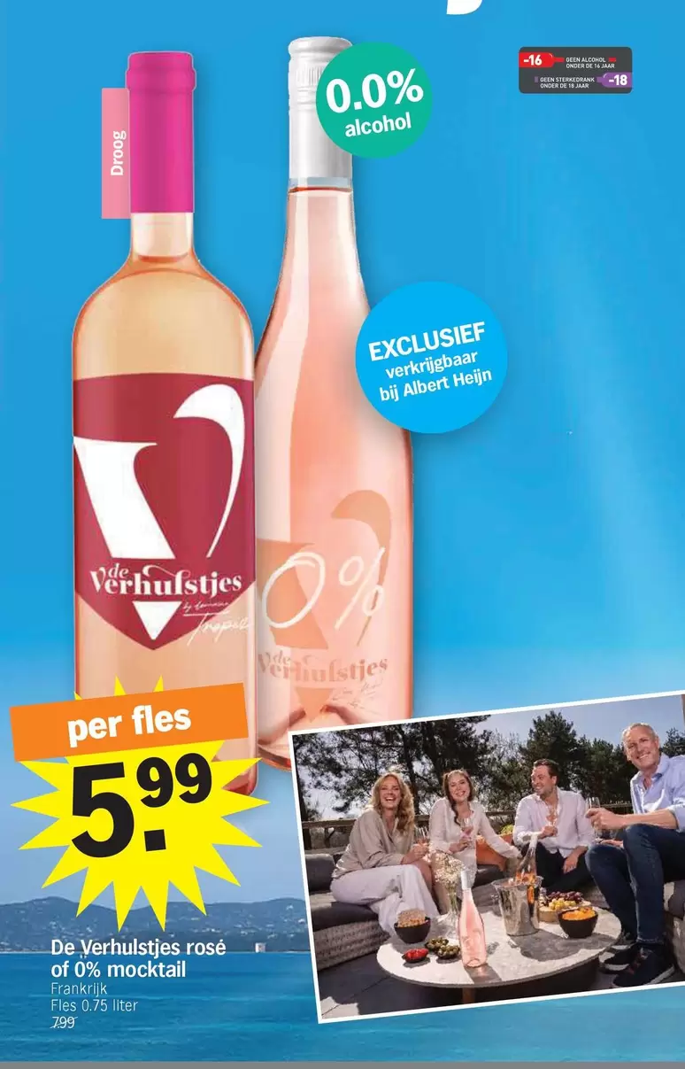 De - Verhulstjes rosé of 0% mocktail