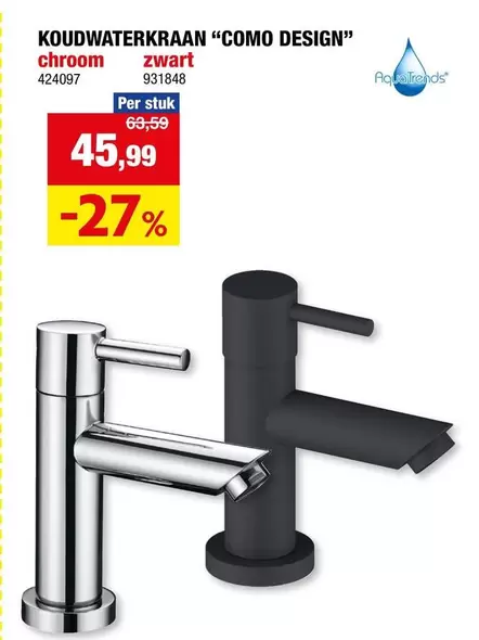 KOUDWATERKRAAN "COMO DESIGN"
