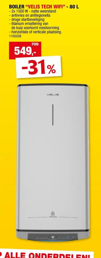 De - BOILER "VELIS TECH WIFI" - 80 L