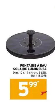 FONTAINE A EAU SOLAIRE LUMINEUSE Ref 1154078