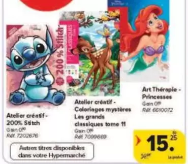 Stitch - Atelier créatif - Colorages mystères Les grands classiques tome 11