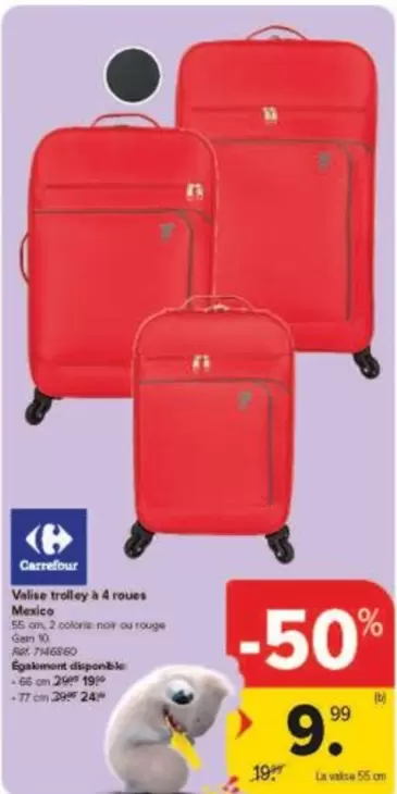 Valise trolley à 4 roues
