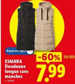 Doudoune longue sans manches n° 496816