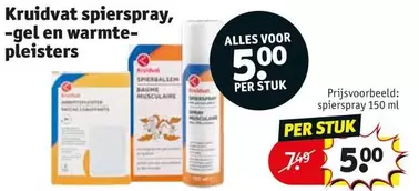 Kruidvat spierspray, -gel en warmtepleisters