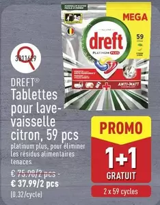 Club - Tablettes pour lave-vaisselle citron, 59 pcs