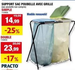 SUPPORT SAC POUBELLE AVEC GRILLE SIMPLE 1104658