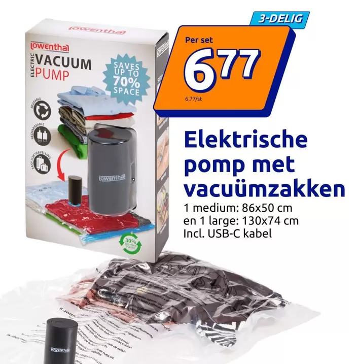 De - Elektrische pomp met vacuümzakken
