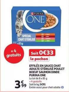 One - Special Chat Stérilisé - Effilés en sauce chat adulte stérilisé poulet boeuf saumon dinde