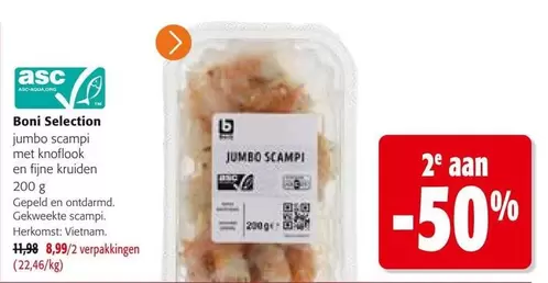 Jumbo scampi met knoflook en fijne kruiden