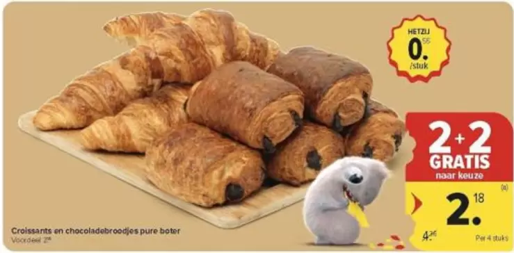 Croissants en chocoladebrandjes