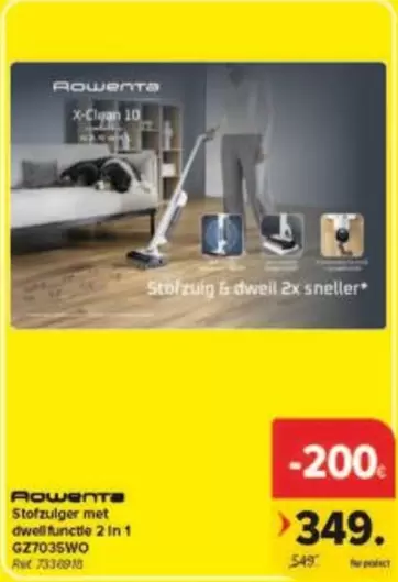 Stofzuiger met dwellfunctie 2 in 1 GZ7035WO
