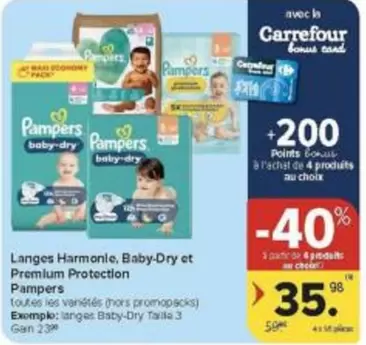 Pampers - Langes Harmonie, Baby-Dry et Premium Protection