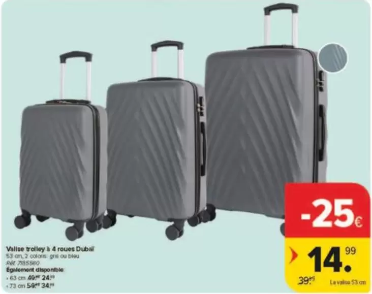 Valise trolley à 4 roues Dubil