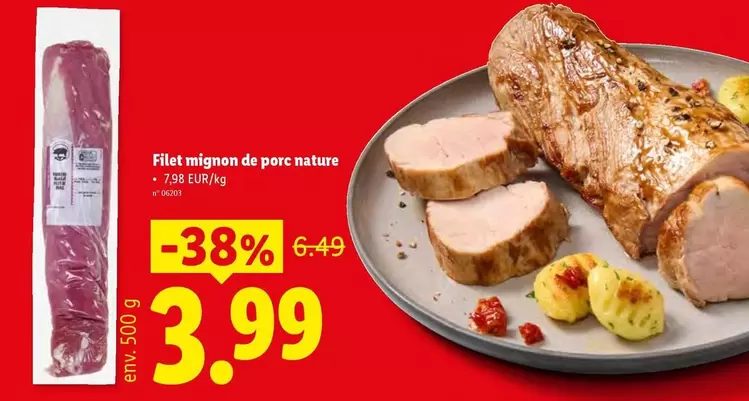 De - Filet mignon de porc nature
