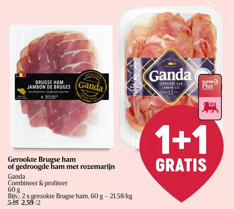 De - Gerookte Brugse ham of gedroogde ham met rozemarijn