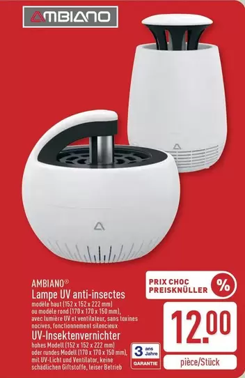 Lampe UV anti-insectes