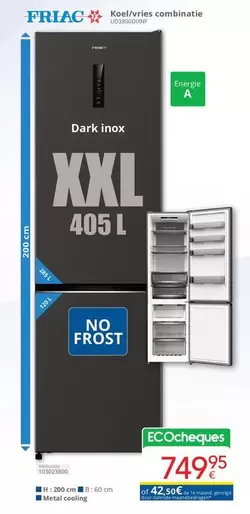 Dark - XXL 405 L Koel/vries combinatie