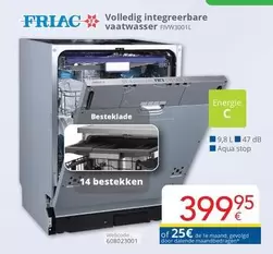De - Volledig integreerbare vaatwasser FIW3001L