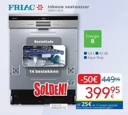 De - Inbouw vaatwasser IVW3110LIX