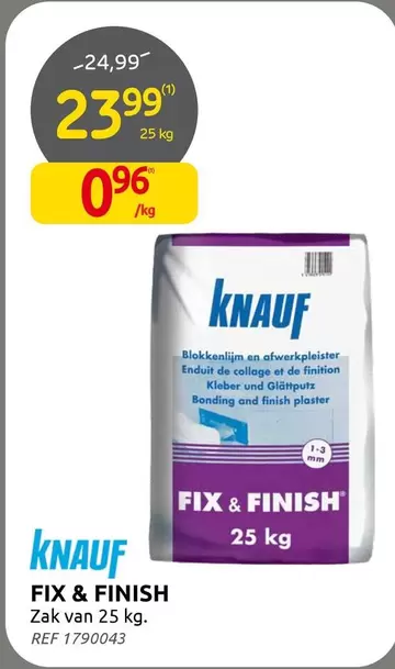 De - FIX & FINISH Zak van 25 kg.