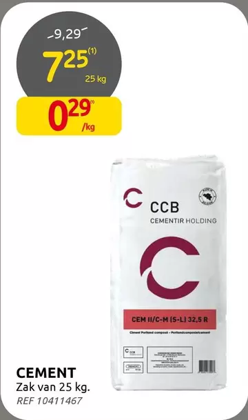CEMENT Zak van 25 kg.