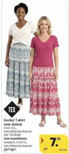 Geribd T-shirt voor dames, ref. 730896