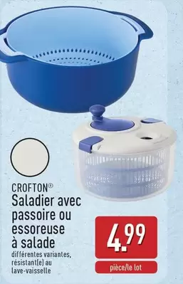 Saladier avec passoire ou essoreuse à salade