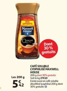 CAFÉ SOLUBLE LYOPHILISÉ