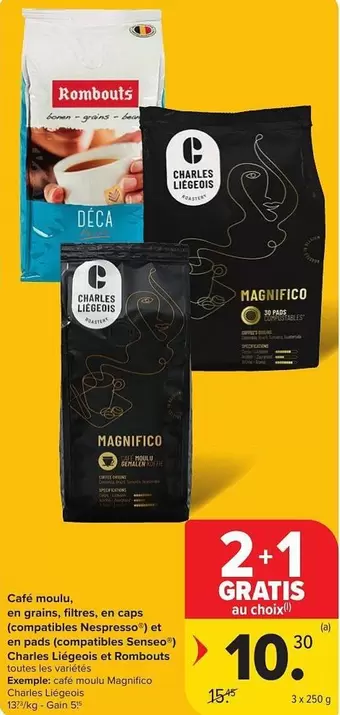 Coffee - Café moulu, en grains, filtres, en caps (compatibles Nespresso) et en pads (compatibles Senseo)