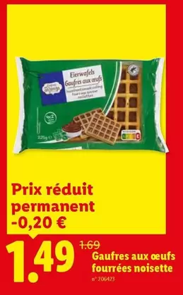 Gaufres aux oeufs fourrées noisette