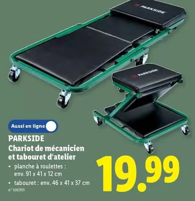 De - Chariot de mécanicien et tabouret d'atelier