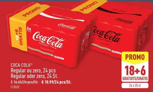 Coca Cola - Regular ou zero, 24 pcs