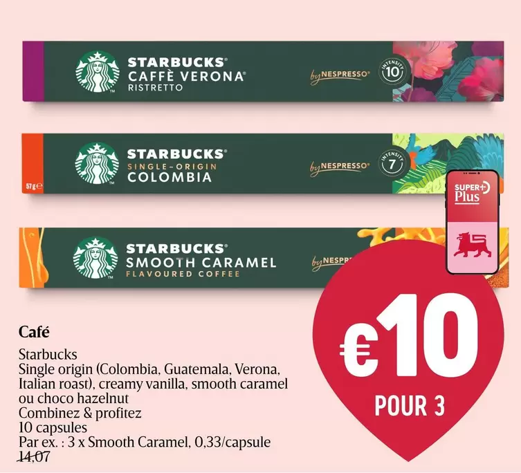 Starbucks - STARBUCKS CAFFE VERONA RISTRETTO, STARBUCKS SINGLE-ORIGIN COLOMBIA, STARBUCKS SMOOTH CARAMEL