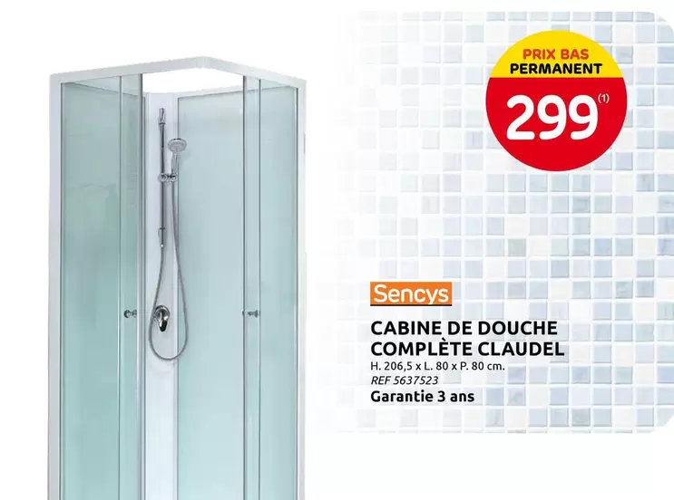 De - CABINE DE DOUCHE COMPLÈTE CLAUDEL