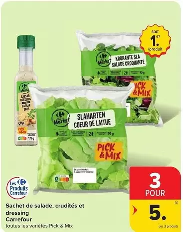 De - Sachet de salade, crudités et dressing
