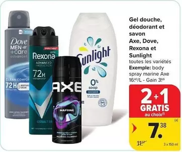 Gel douche, déodorant et savon