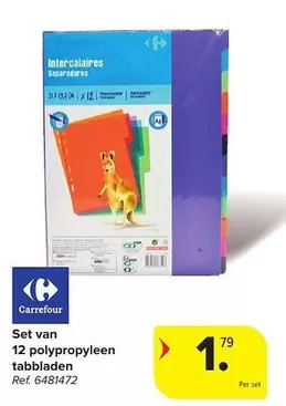 Set van 12 polypropyleen tabbladen Ref. 6481472