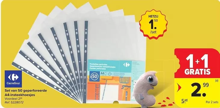 Set van 50 geperforeerde A4-insteekhoesjes