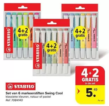 Cool - Set van 6 markeerstiften Swing