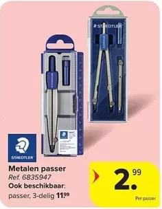 Metalen passer, 3-delig