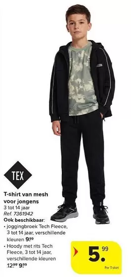T-shirt van mesh voor jongens, 3 tot 14 jaar