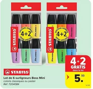 De - Lot de 6 surligneurs Boss Mini