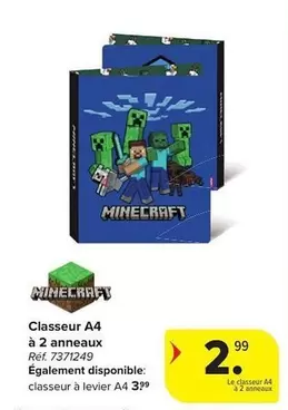 Minecraft - Classeur A4 à 2 anneaux