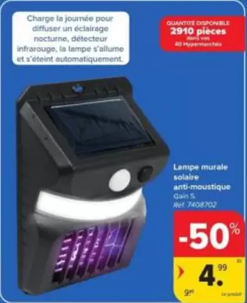 Lampe murale solaire anti-moustique