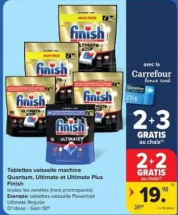 Tablettes vaisselle Quantum, Ultimate et Ultimate Plus