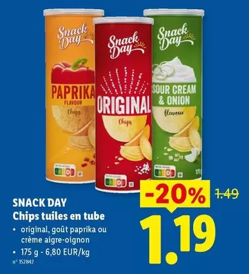 Snack - Chips tuiles en tube