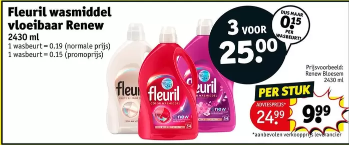 Fleur - wasmiddel vloeibaar Renew
