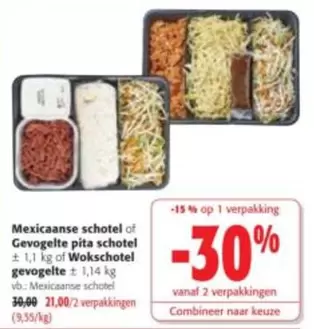 Mexicaanse schotel of Gevogelte pita schotel of Wokschotel gevogelte
