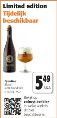 Quintine Blond sterk blond bier